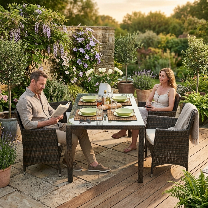 Gartenmöbel - Gartenmobiliar - Gartentische - Rattan Tisch - Gartenstühle - Montreal - 180cm