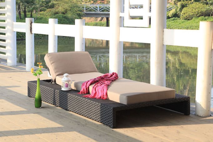 Gartenmöbel Sonnenliege braun