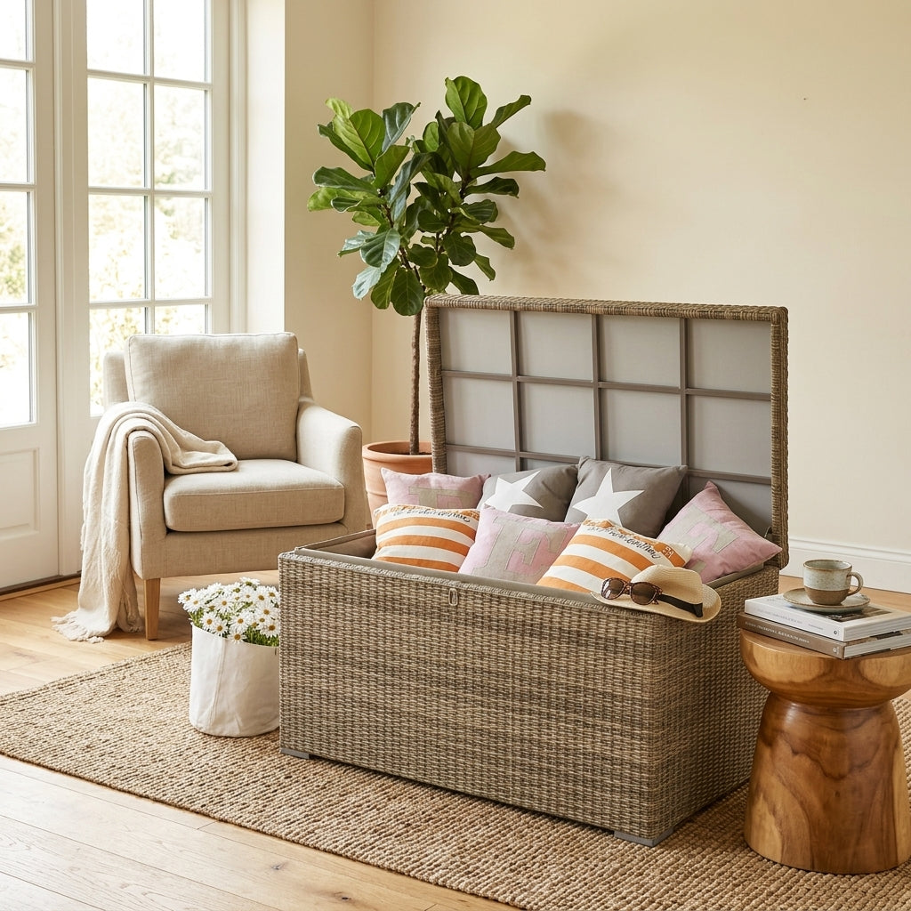 Rattan Kissentruhe