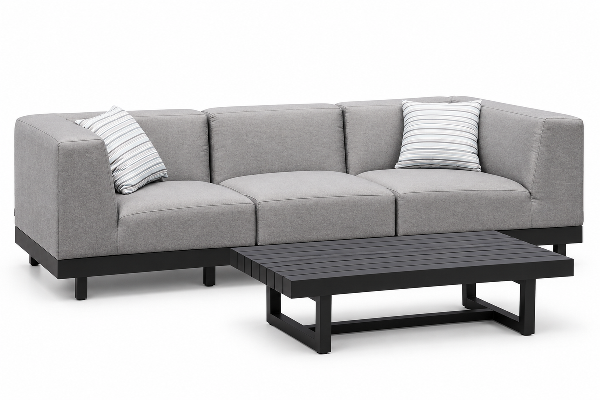 Outdoor lounge Fynn sand brown with table