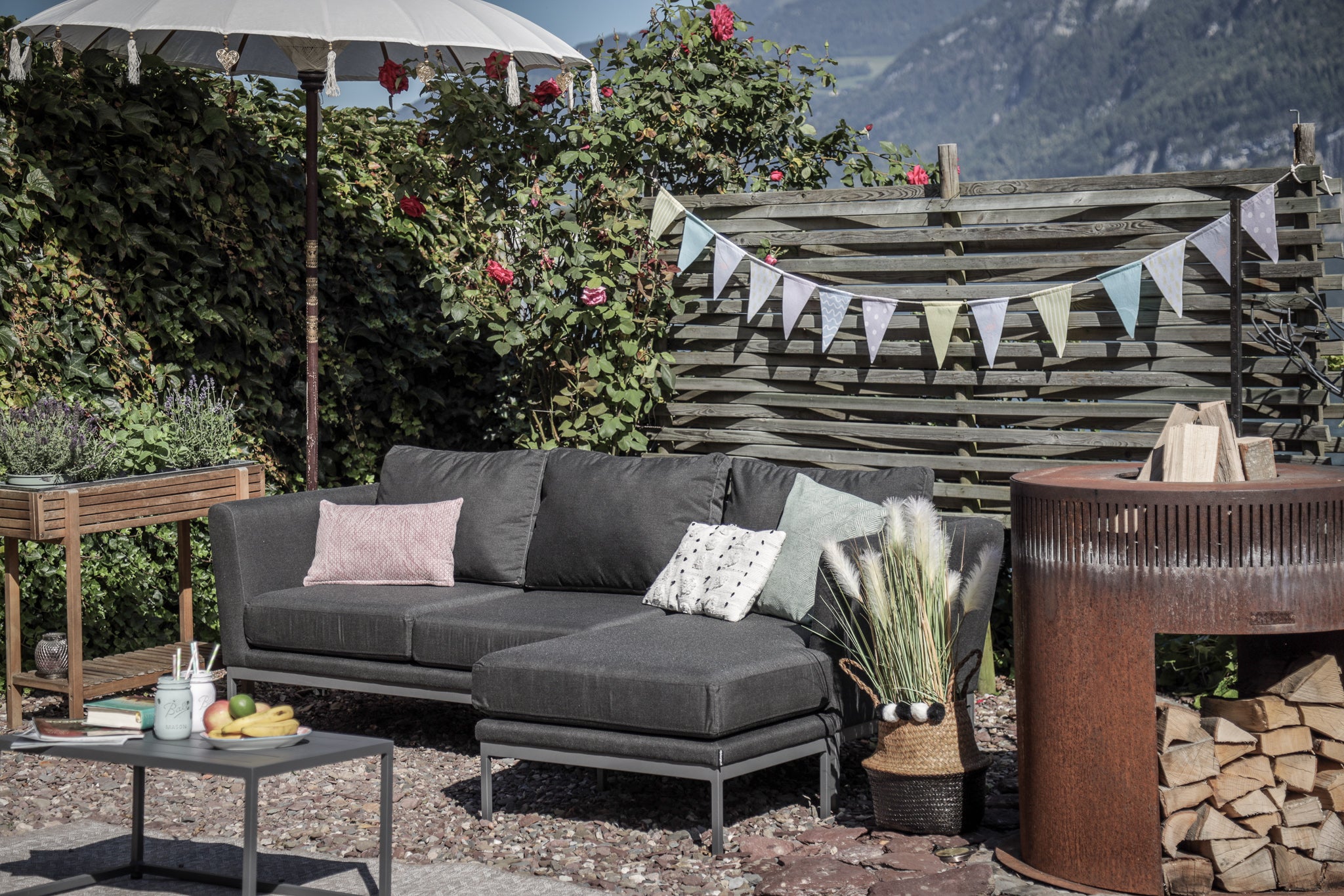 Gartenlounge Ellbrella links anthrazit