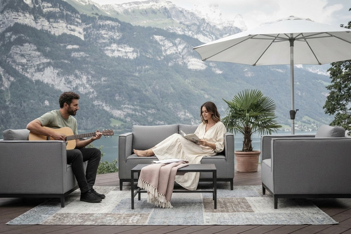 Mambo Gartenlounge Set grau wetterfest