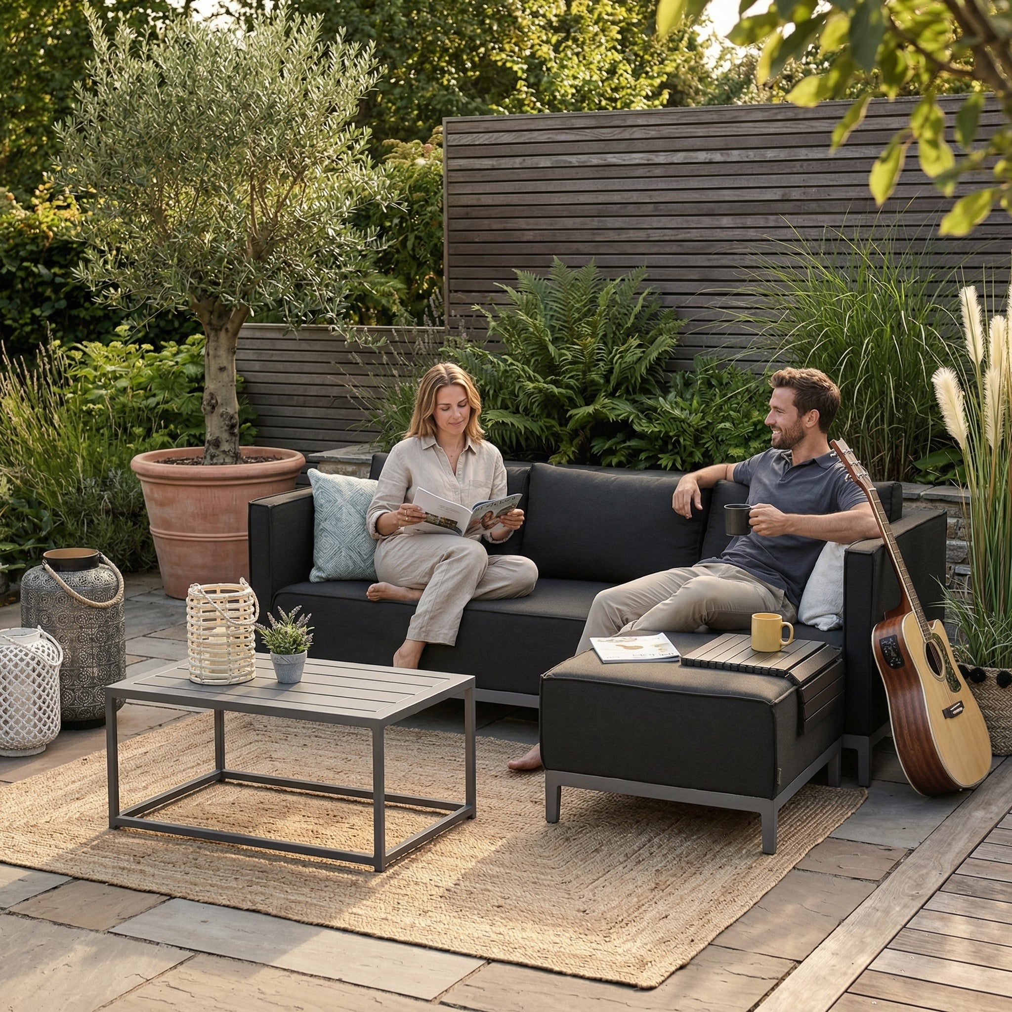 Alvara Gartenlounge Set anthrazit