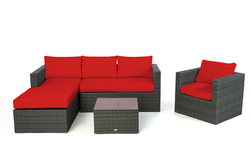 Gartenmöbel Lounge Bombay rechts Überzug rot