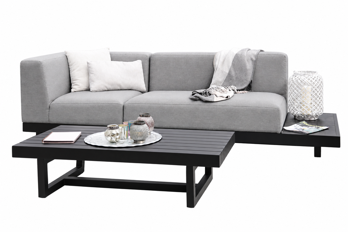 Garden lounge Miranda Sunbrella Outdoor fabric weatherproof gray left