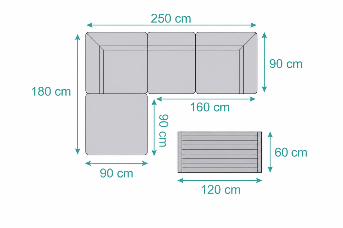 Outdoor lounge Fynn sand brown with table