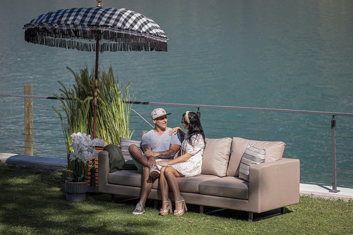 Seven 3-Sitzer Sofa Allwetter sandbraun