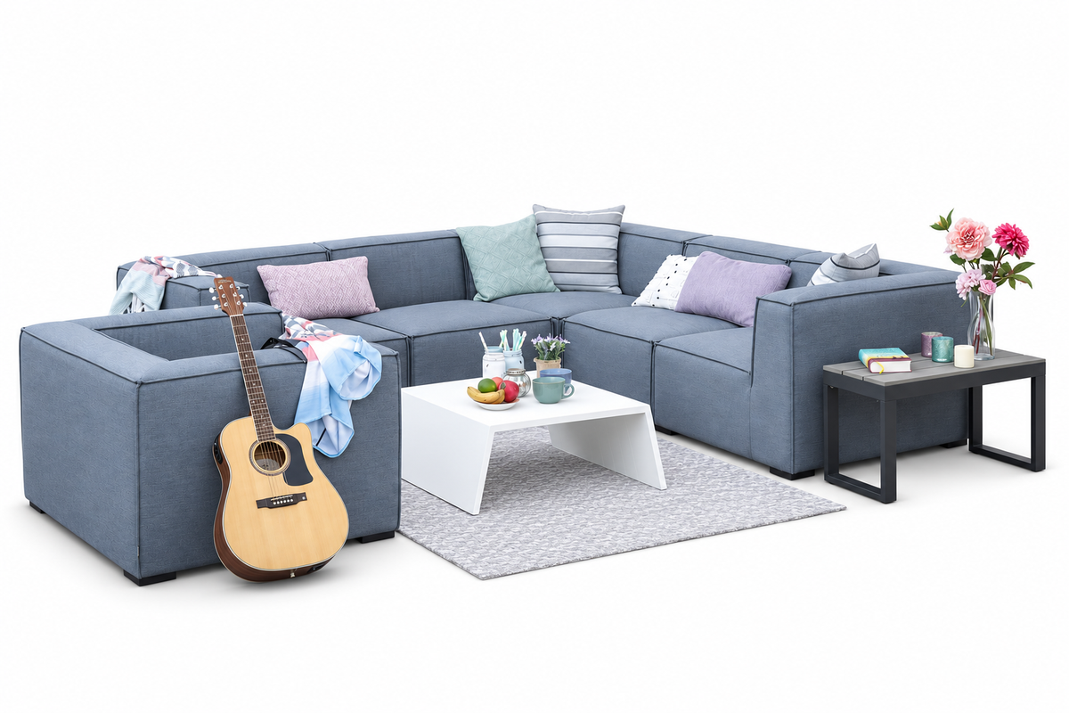 Outdoor fabric lounge Elvira sand brown