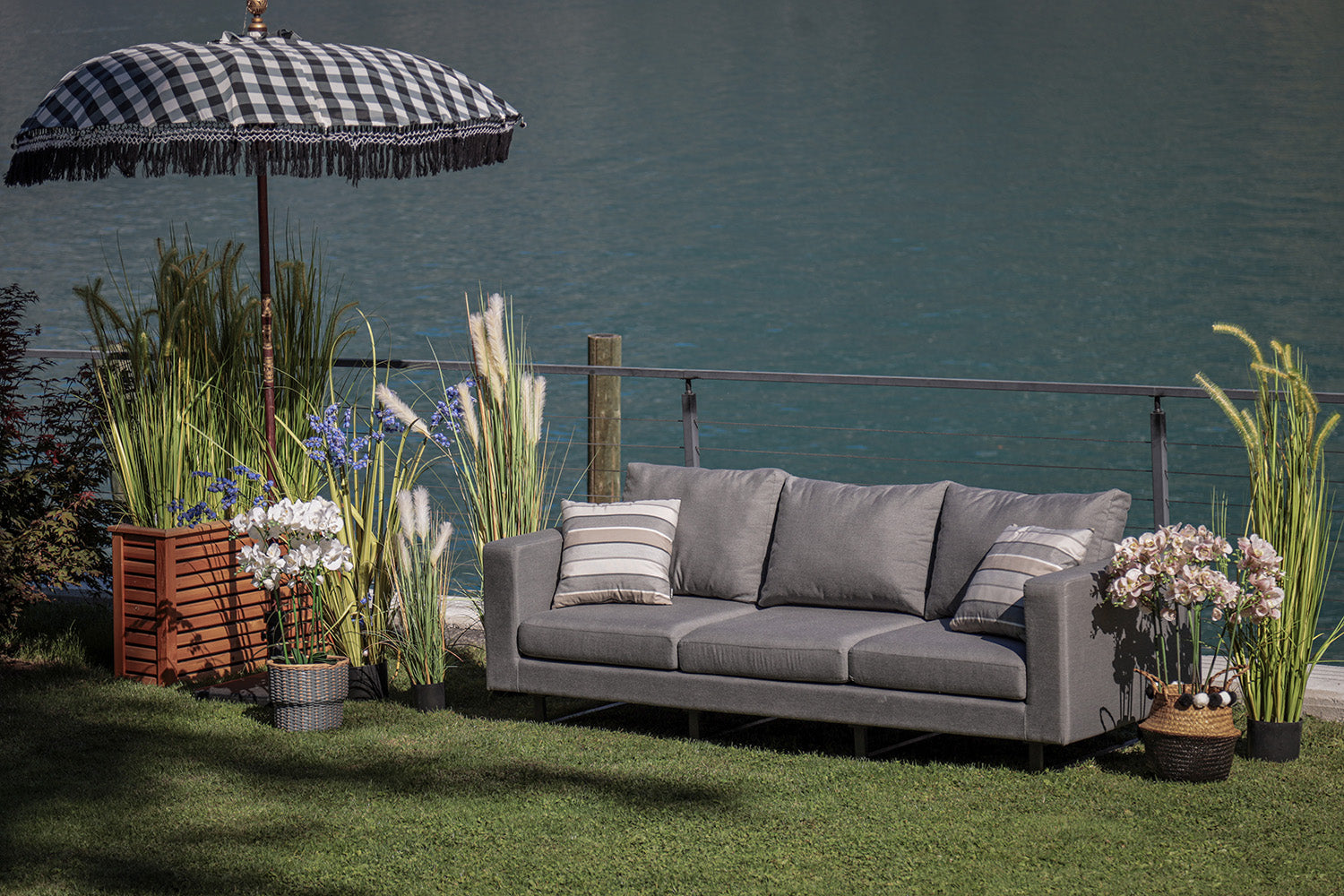 Seven 3-Sitzer Sofa Allwetter grau