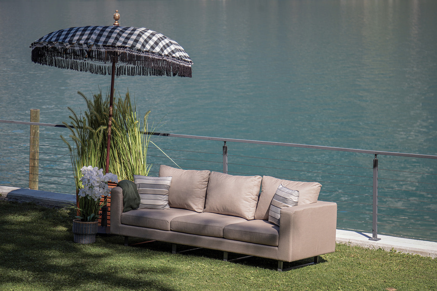 Seven 3-Sitzer Sofa Allwetter sandbraun