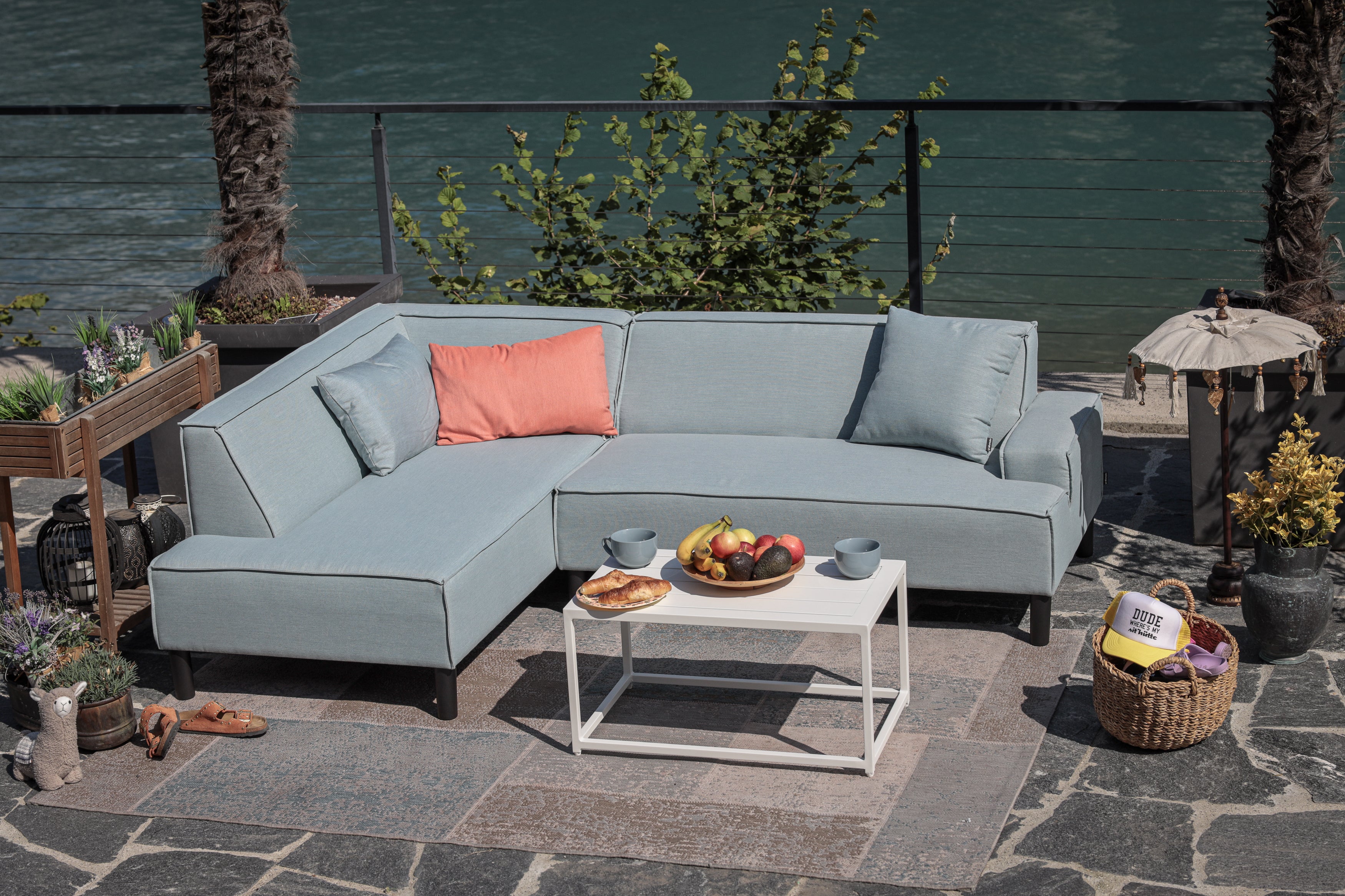 Leano garden lounge weatherproof smoky blue