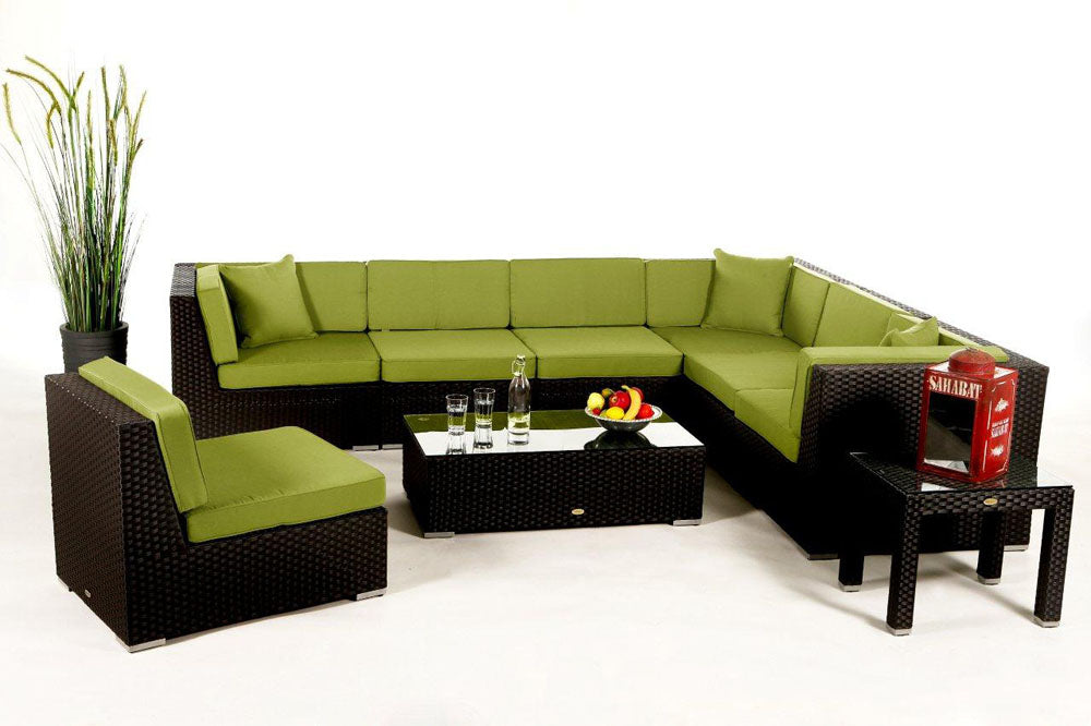 Gartenmöbel Lounge Panorama Überzug grün