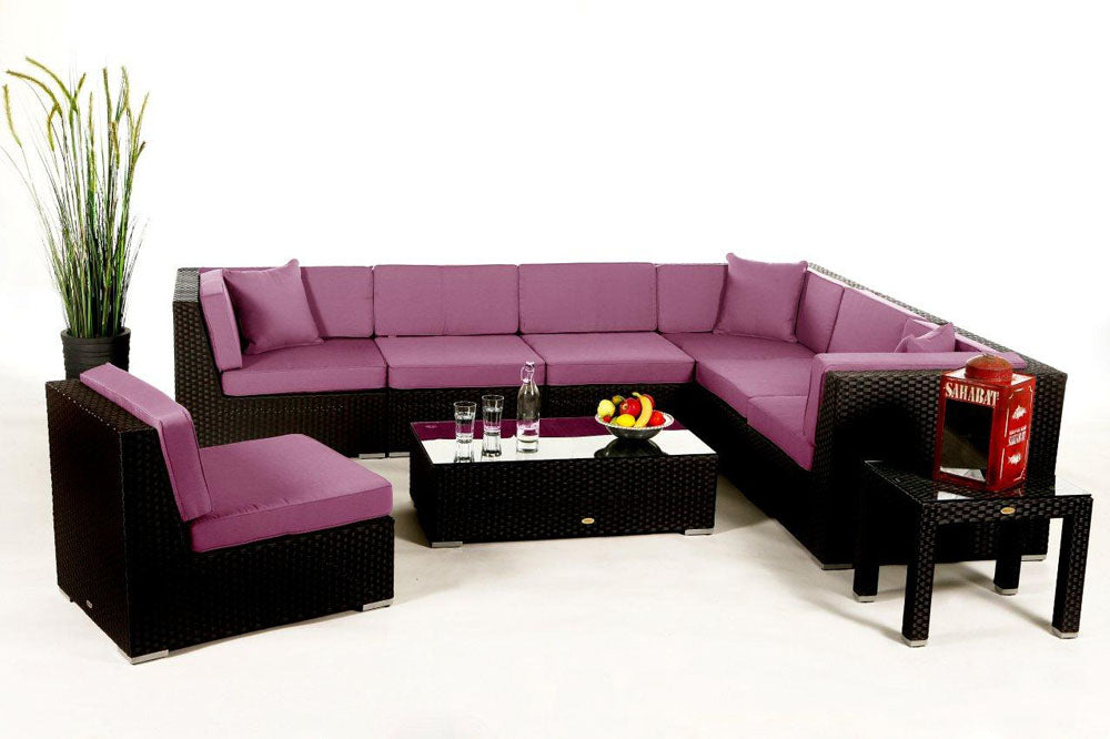 Gartenmöbel Lounge Panorama Überzug lila