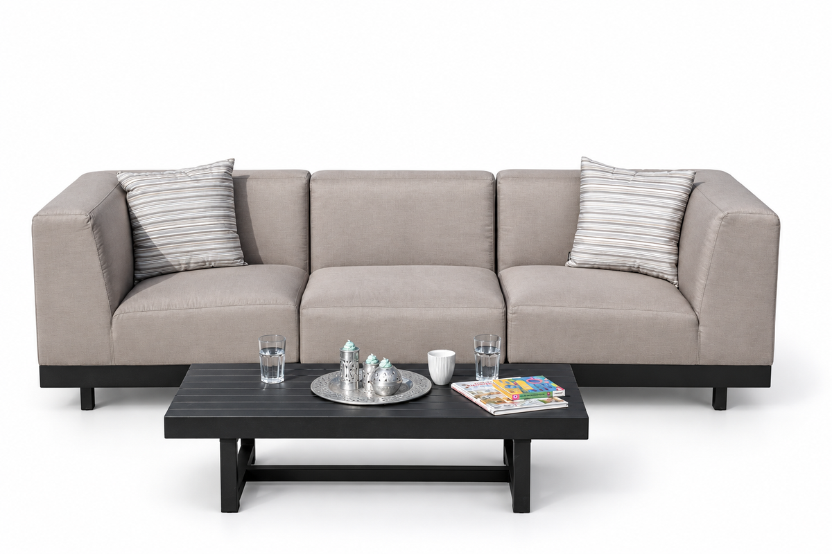 Outdoor Lounge Fynn sandbraun mit Tisch
