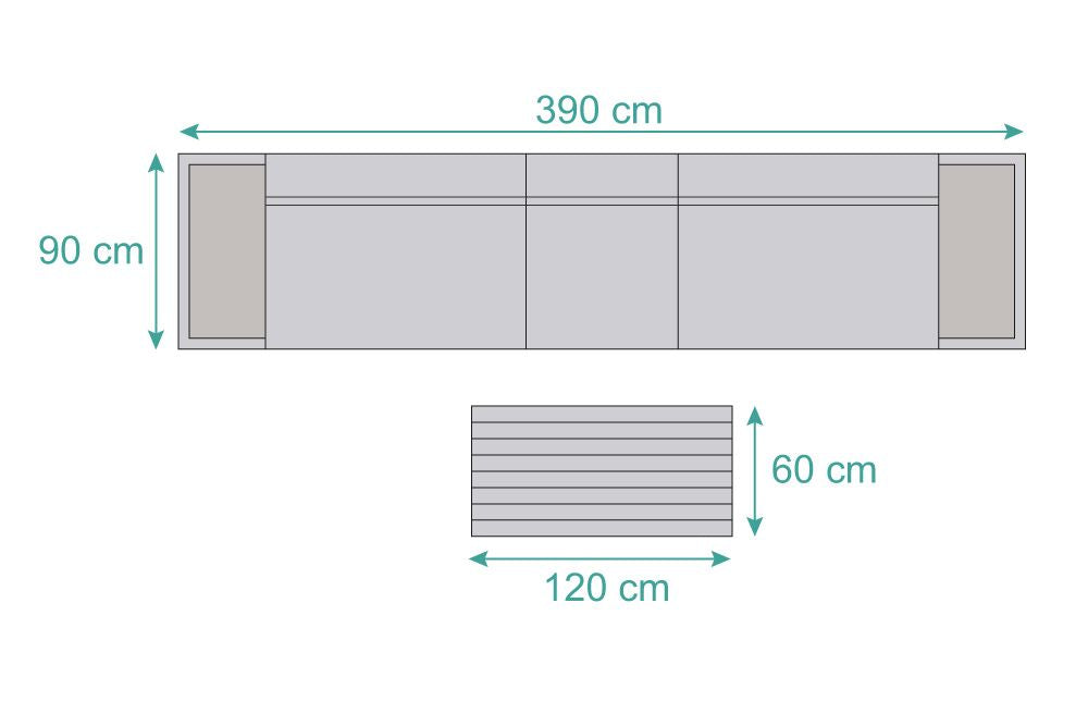 Grau Outdoor Gartensofa Billabong für fünf Personen mit komfortablem Design