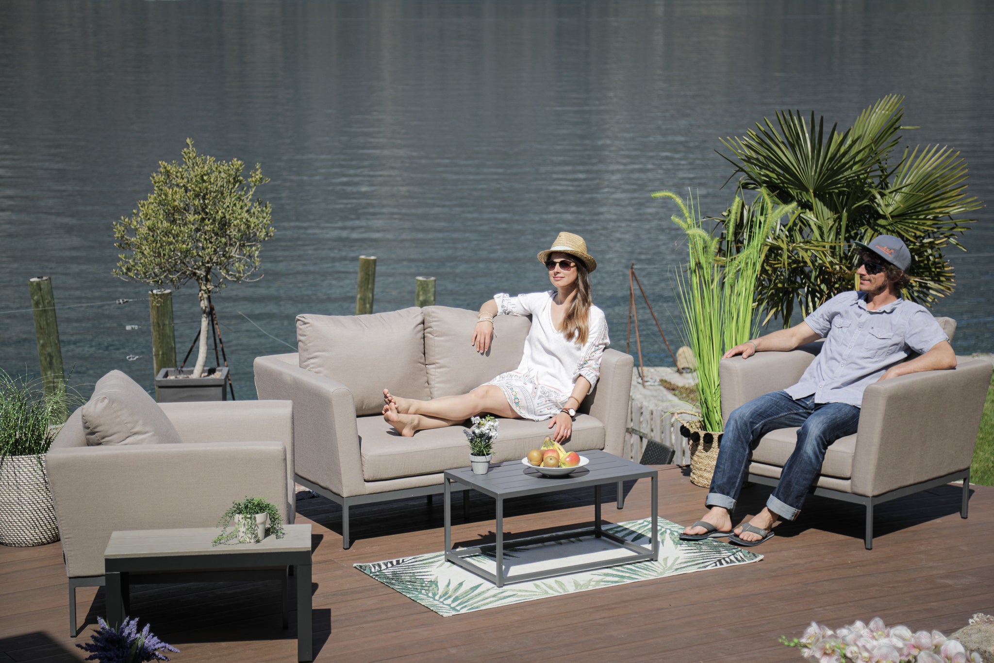 Solaris Sunbrella Lounge Set sandbraun