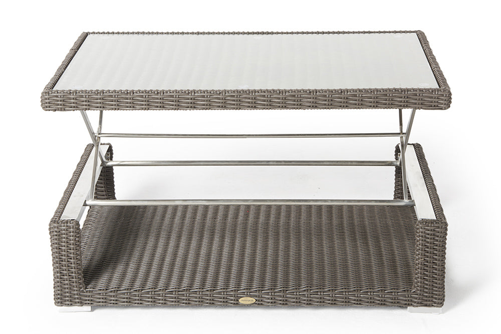 Jolie Rattan Gartenmöbel Lounge in braun für Outdoor-Bereich mit Glasplatte