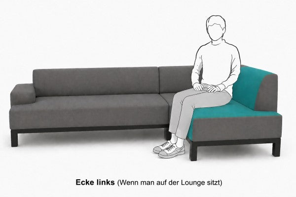 Leano Gartenlounge in smoky blue für den Outdoor-Bereich mit linker Ecke