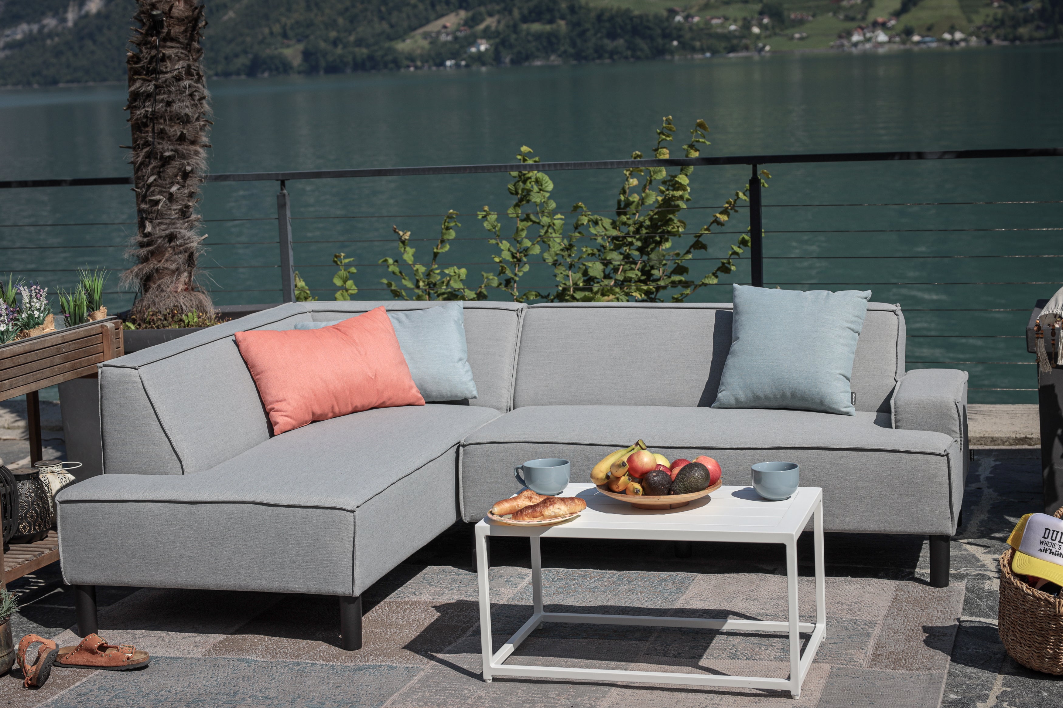 Leano Gartenlounge wetterfest grau