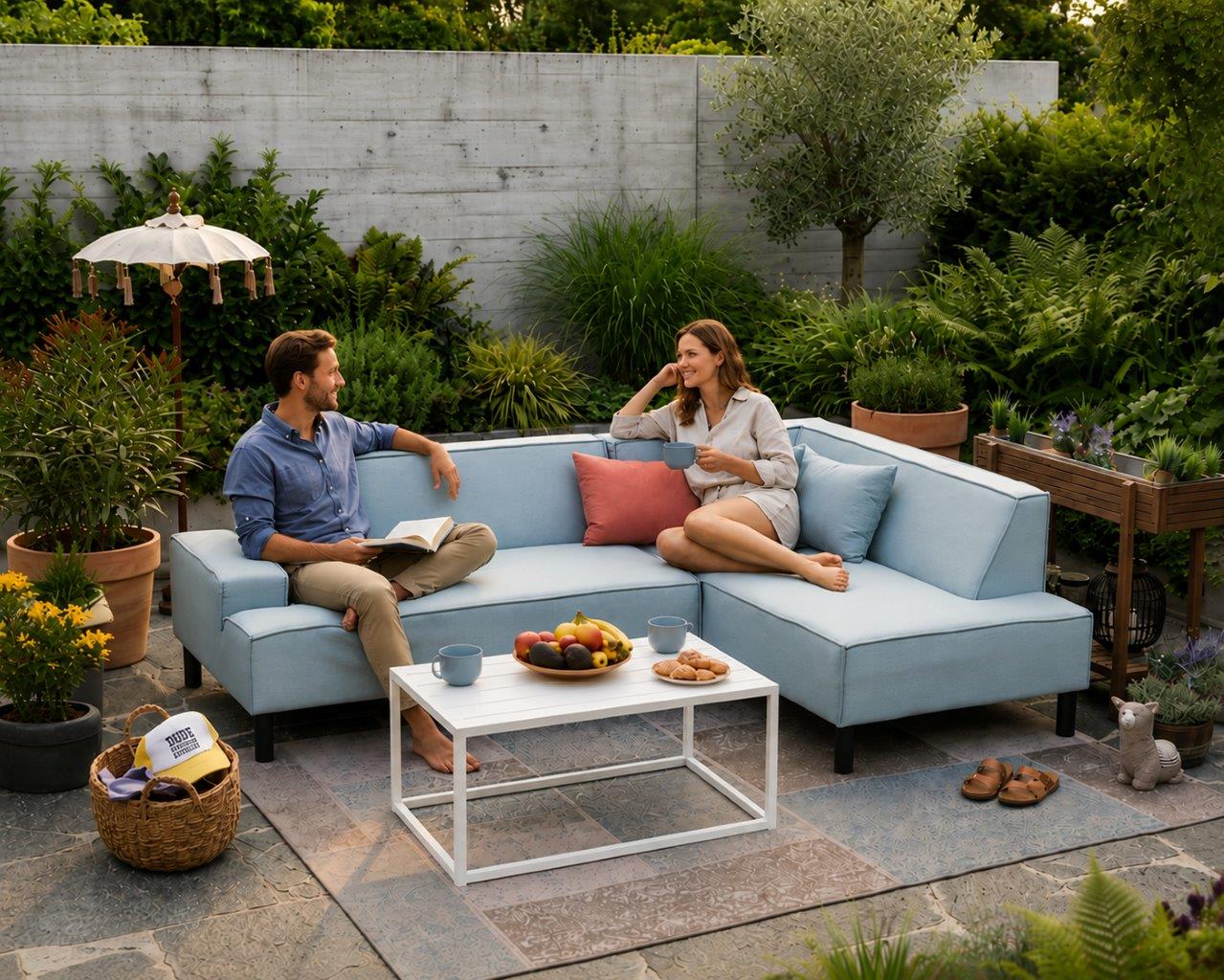 Leano Gartenlounge wetterfest smoky blue