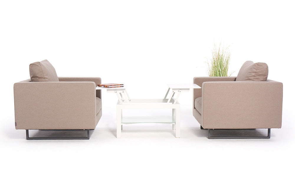 lounge sessel kiribati sandbraun mit sitzpolster