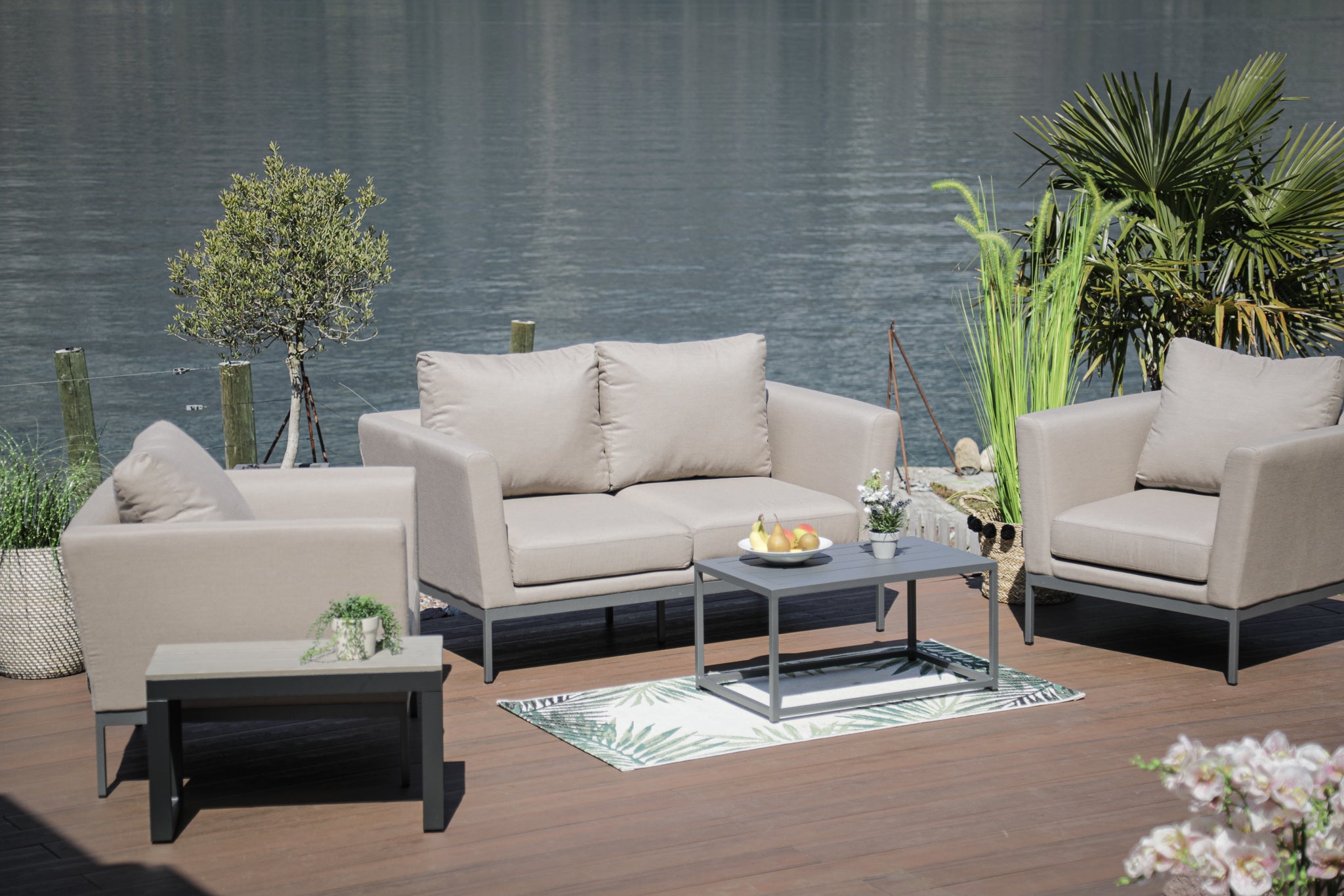 Solaris Sunbrella Lounge Set sandbraun