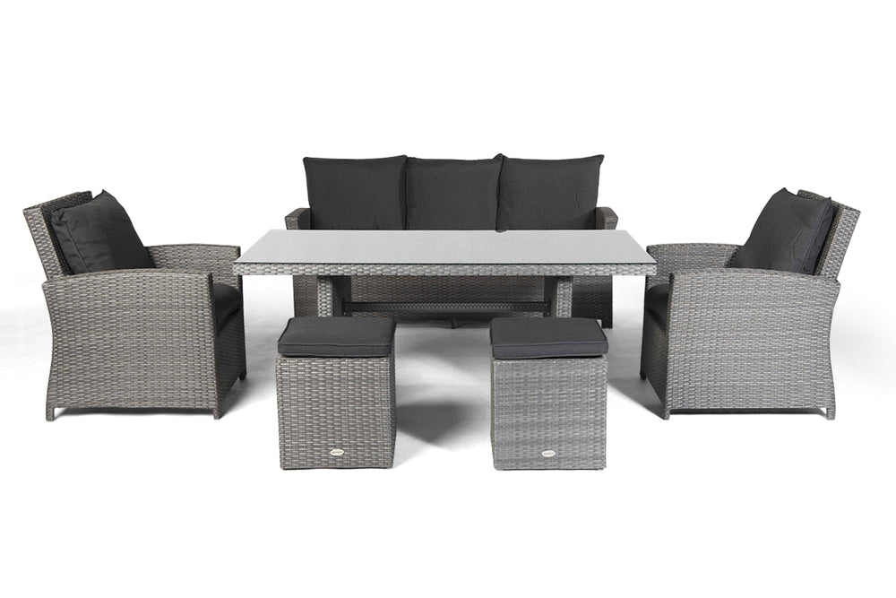 Brisbane Rattan Loungetisch Set mix grau
