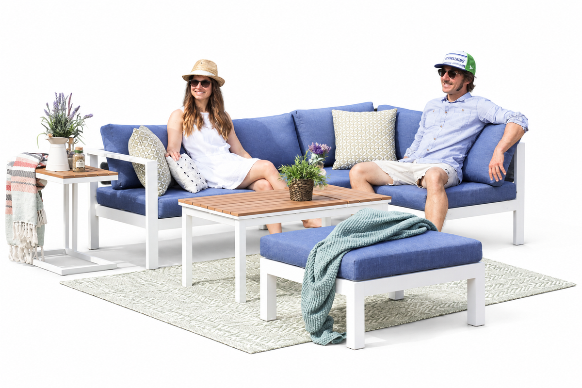 Melinda aluminum garden lounge white
