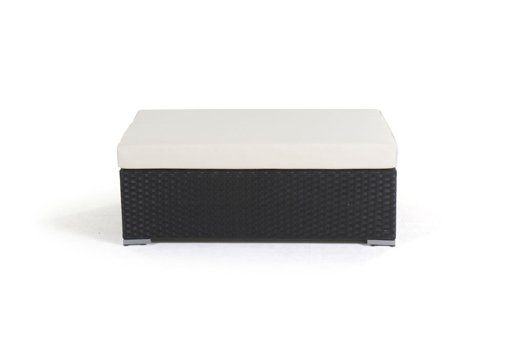 Olympia Rattan Lounge Bank mit Polster schwarz