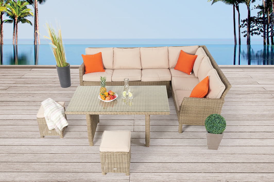 Darling Rattan Lounge Dining Natural Round