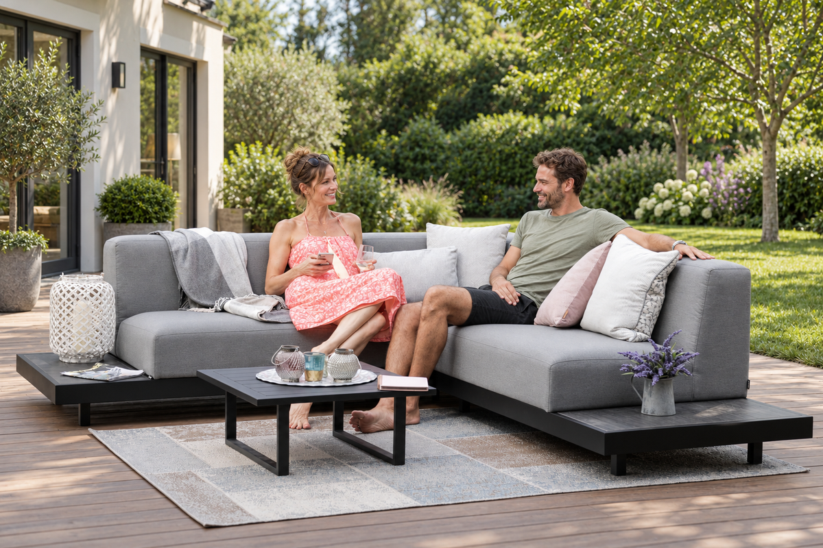 Nirvana Gartenlounge Sunbrella grau