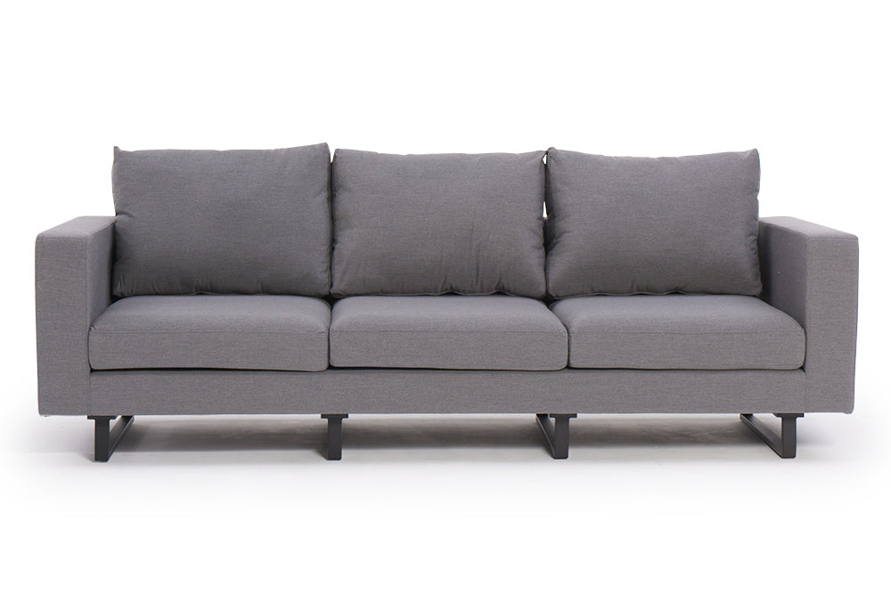 Grau 3-Sitzer Sofa mit Outdoor-Regenschutz für den Garten