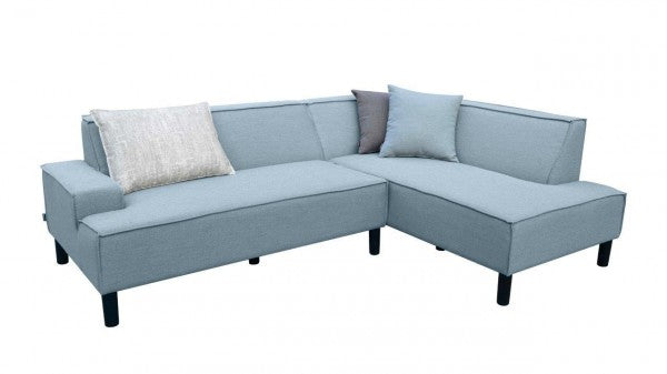 Leano Gartenlounge wetterfest in smoky blue für Outdoor-Bereich mit Kissen