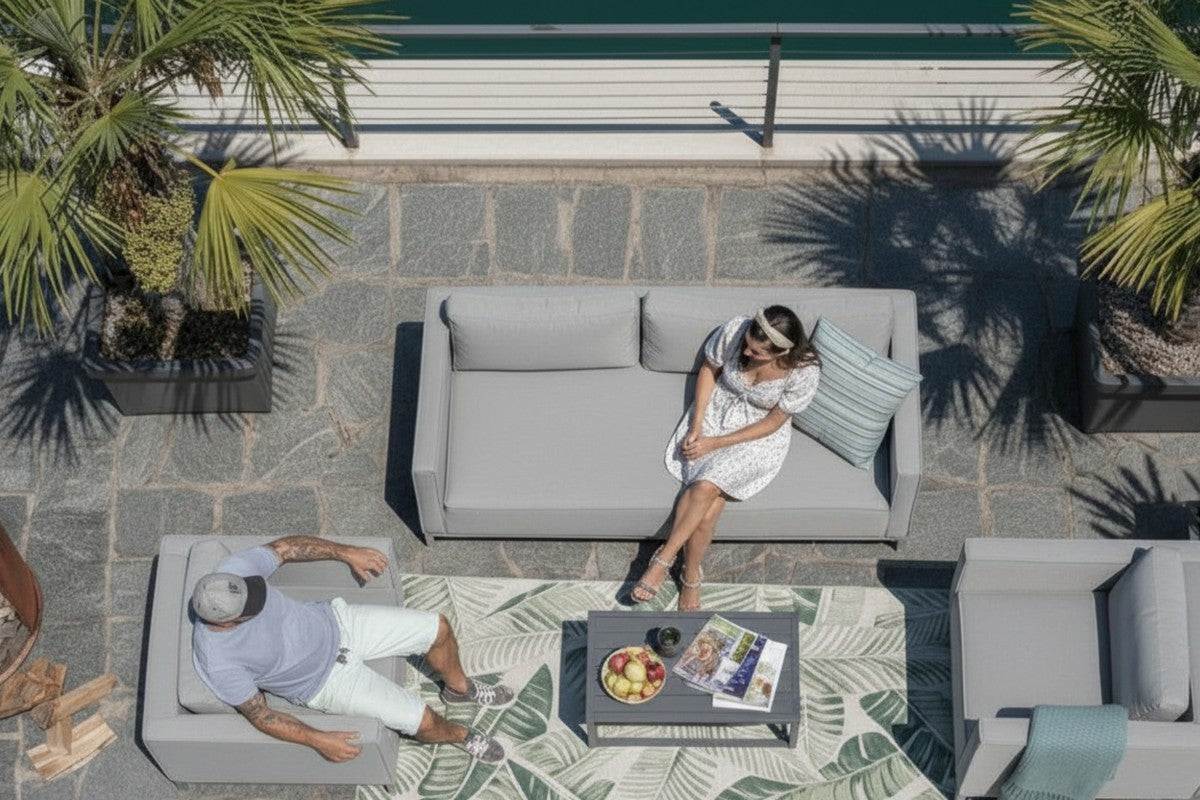 Mambo Gartenlounge Set grau wetterfest