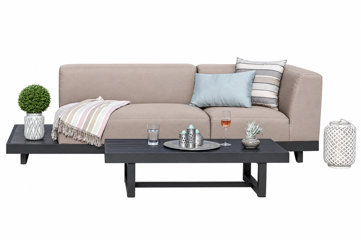 Garden lounge Miranda Sunbrella Outdoor fabric weatherproof sand brown right