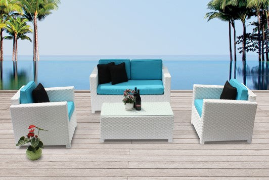 rattanmöbel bona rattan gartenmöbel weiss polsterbezugsset türkis