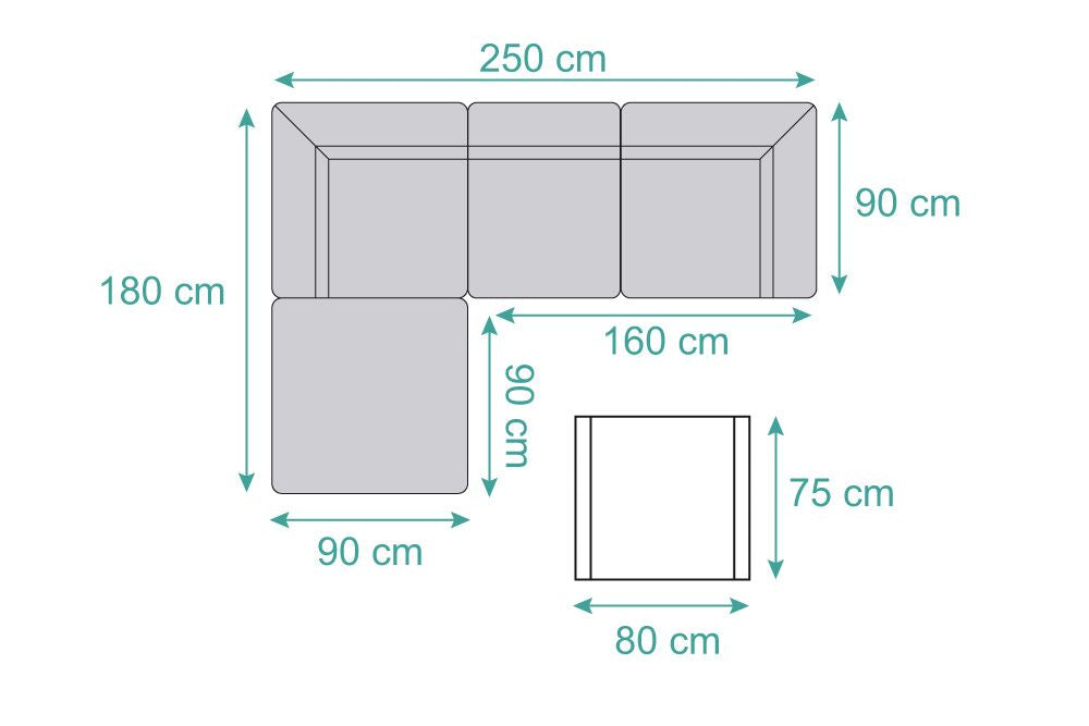 Outdoor Stofflounge Roxy grau