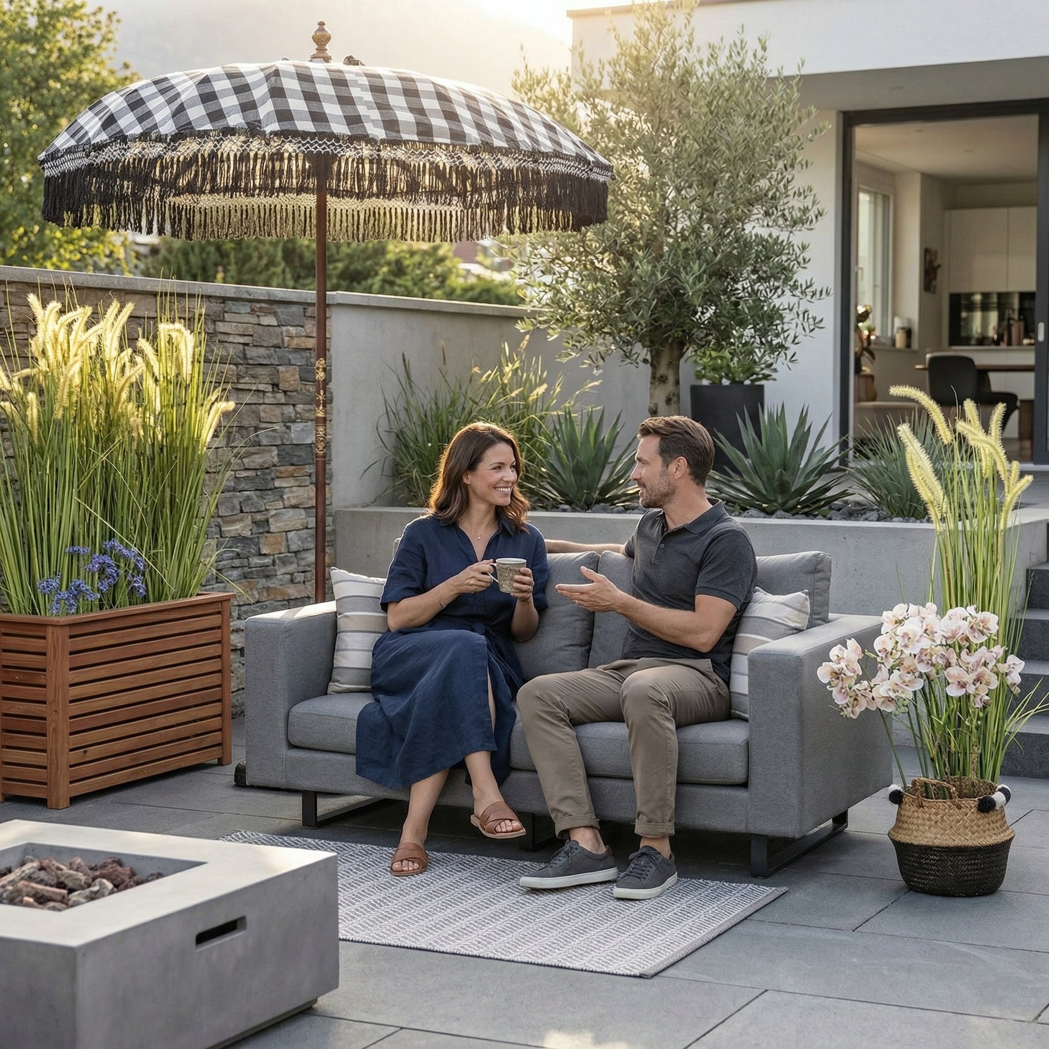 Seven 2-Sitzer Sofa Allwetter grau