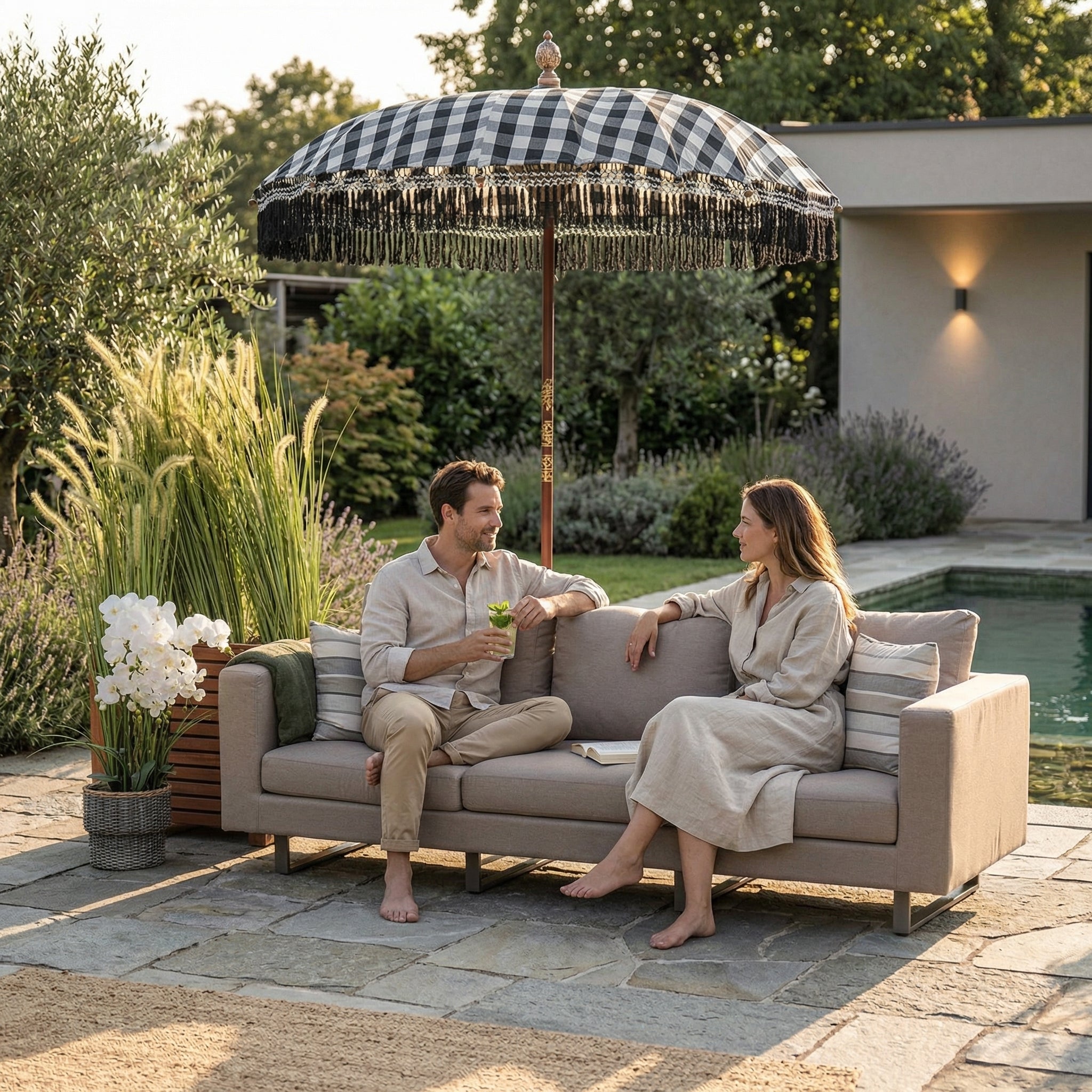 Seven 3-Sitzer Sofa Allwetter sandbraun