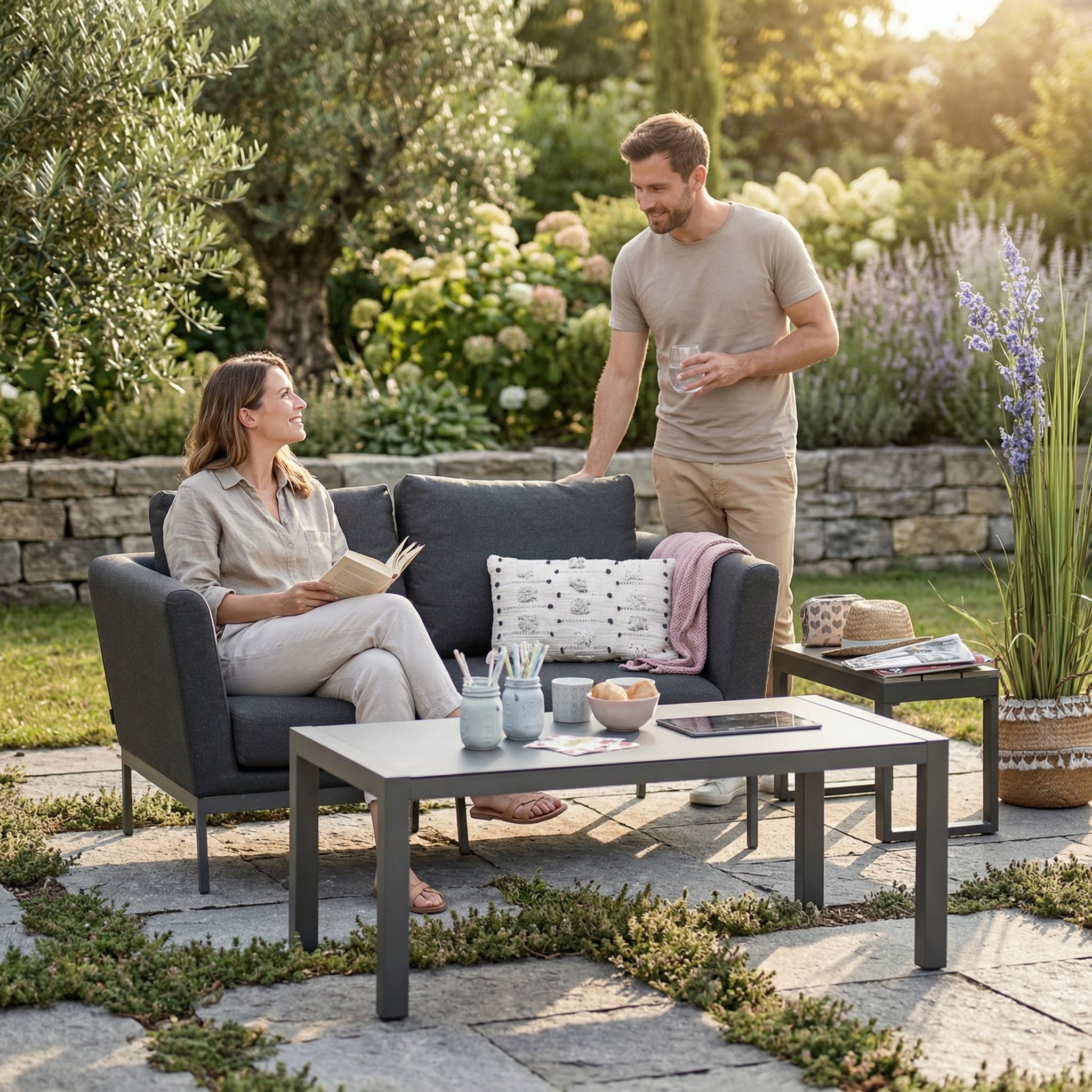Solaris 2er Sofa anthrazit