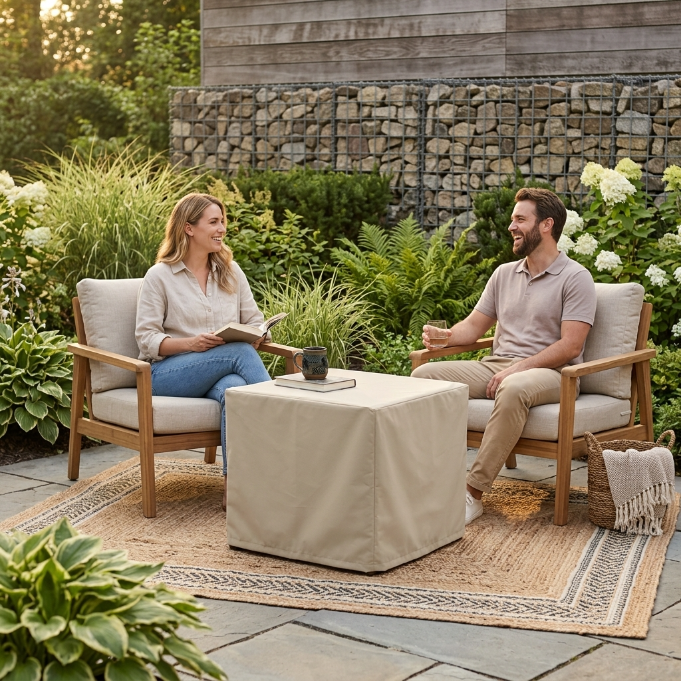 Solaris Sessel Regenschutz für Outdoor-Gartenmöbel in neutraler Farbe