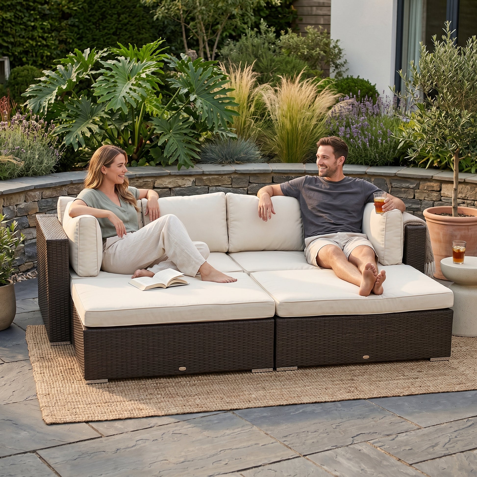 ÜBERZUGSET beige für Kingsland Gartenmöbel Lounge im Outdoor-Bereich
