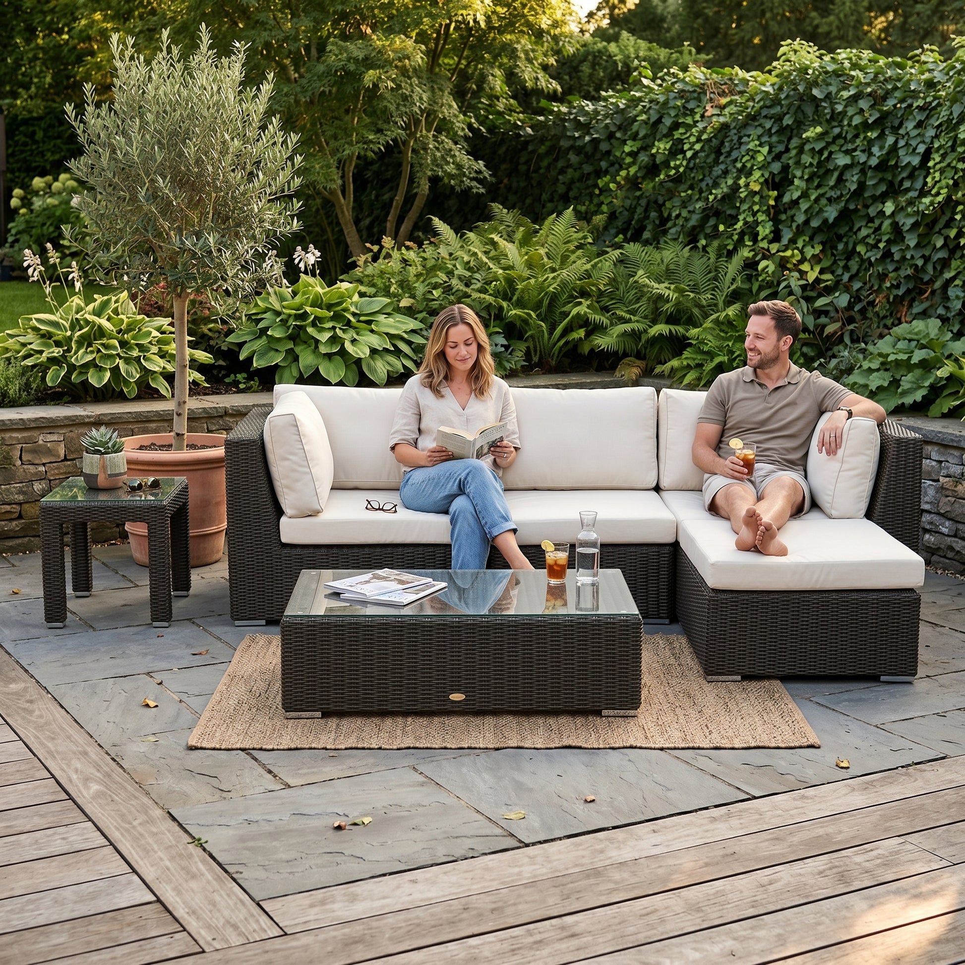 ÜBERZUGSET beige für Maui Rattan Lounge Special im Outdoor Gartenbereich