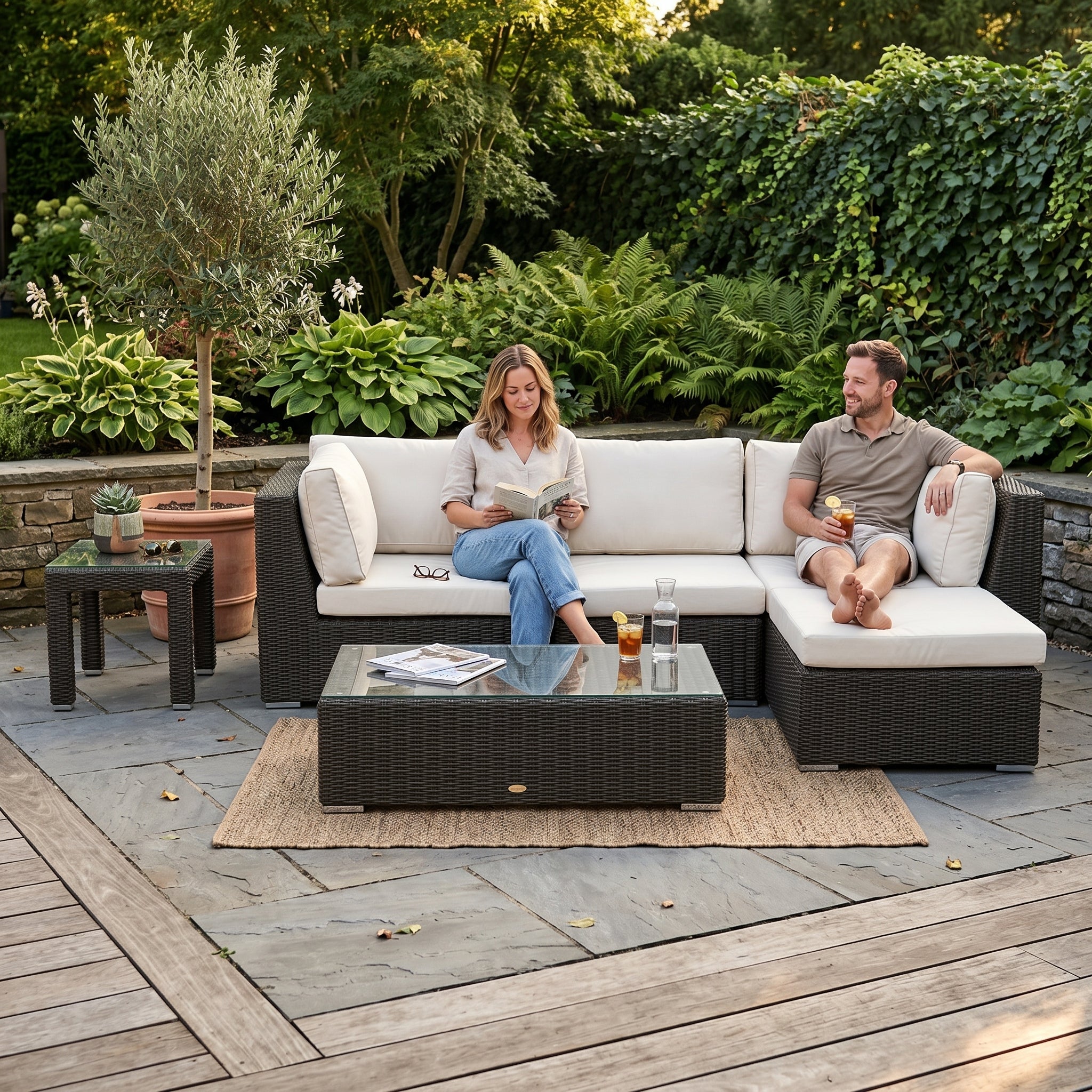 ÜBERZUGSET beige für Maui Rattan Lounge Special im Outdoor Gartenbereich