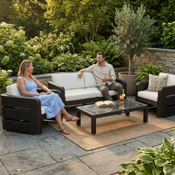 Überzugset beige für Tokio Lounge Gartenmöbel und Outdoor Lounge Terrasse