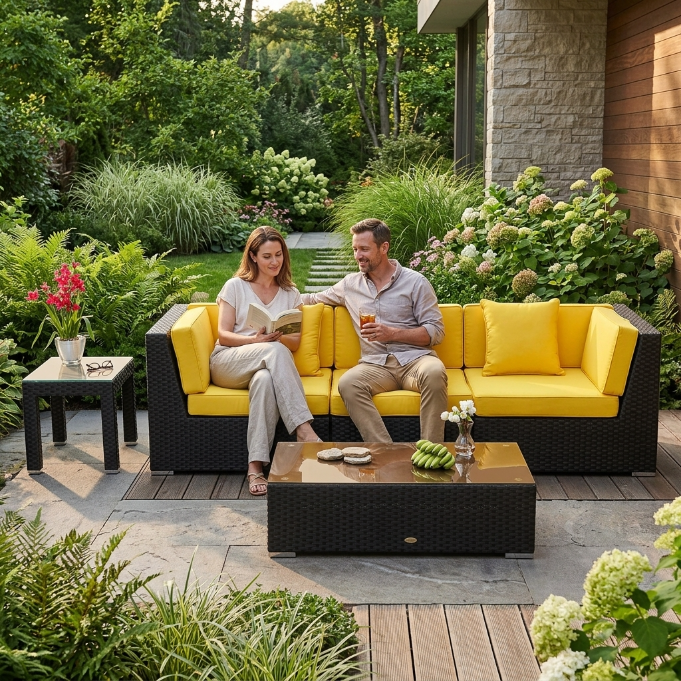 ÜBERZUGSET für Barbados Lounge in outdoor gelb für Gartenmöbel