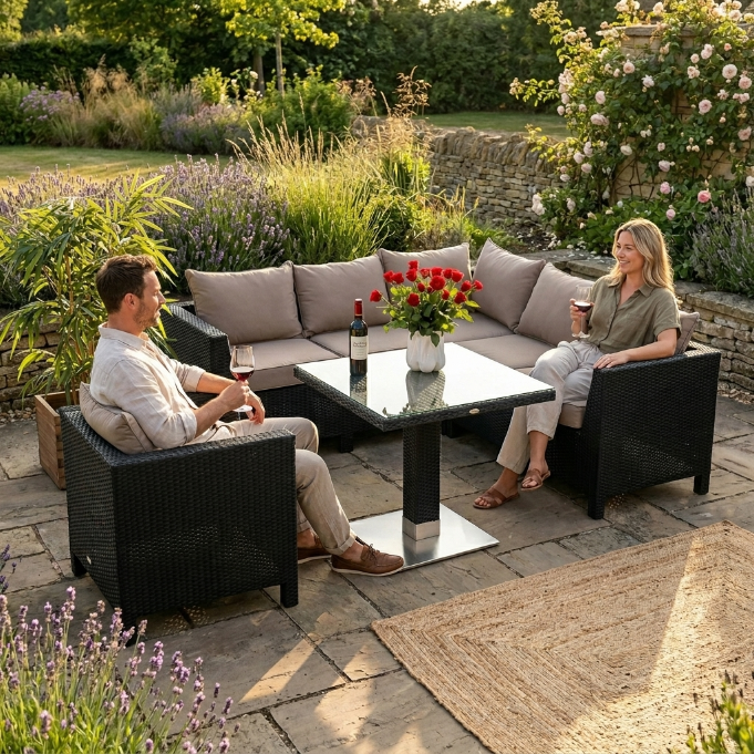 Überzugset sandbraun für Daisy Lounge Möbel im Garten und auf der Terrasse