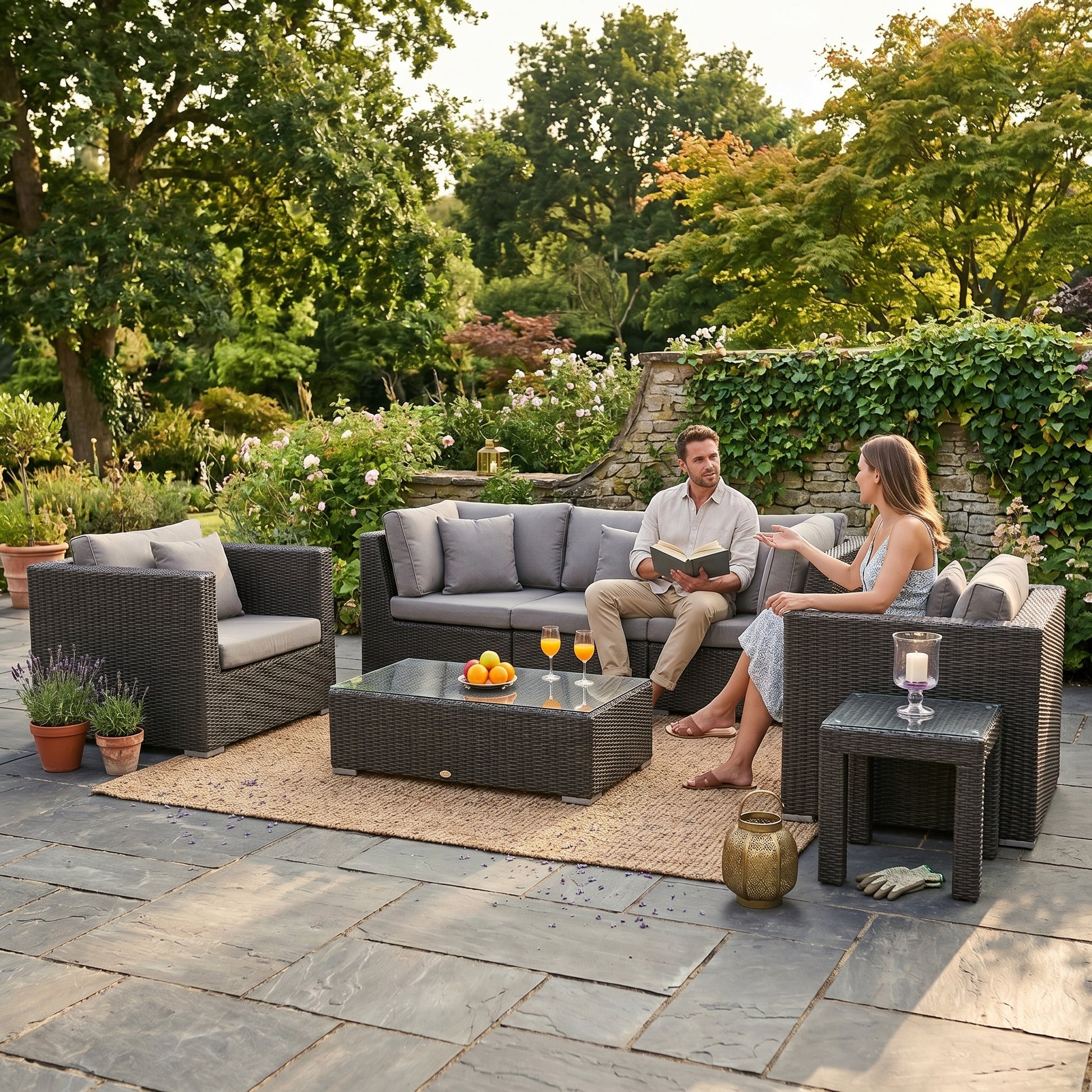 ÜBERZUGSET sandbraun für Nottingham 3er Lounge Special im Outdoor Garten
