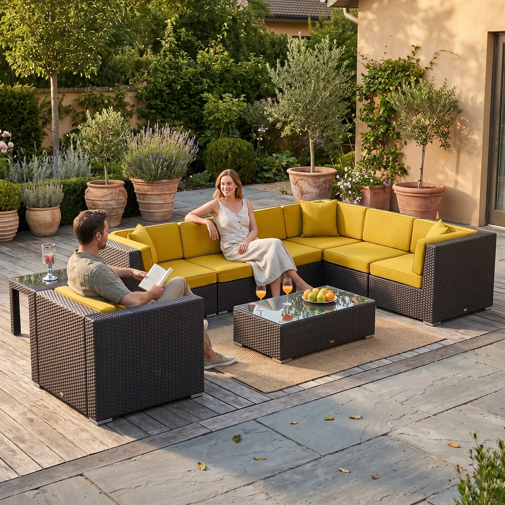ÜBERZUGSET gelb für Utopia Lounge im Outdoor Garten mit Sitzgruppe
