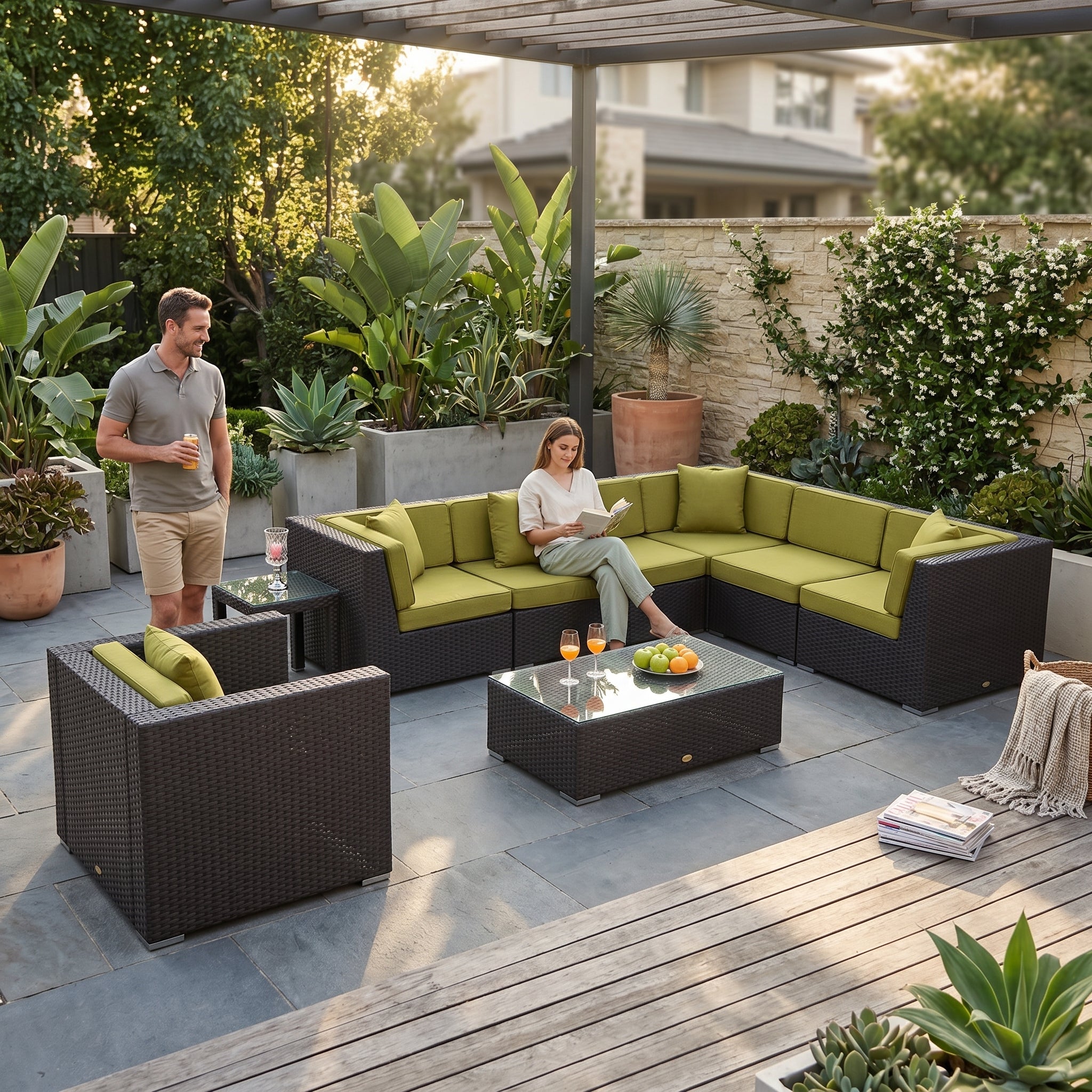 ÜBERZUGSET lime für Utopia Lounge im Outdoor Garten mit modernen Möbeln